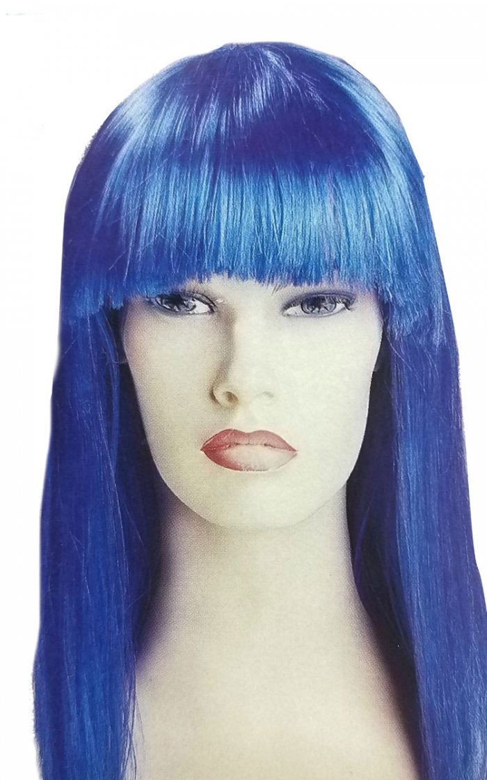 Blue wig hotsell with fringe